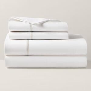 Ralph Lauren Organic Cotton Percale Palmer Full Flat Sheet Sand Dune NEW LUXURY